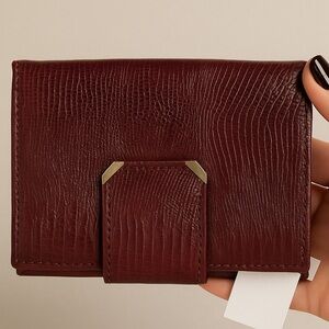 Rolf’s Vintage Pigskin Leather Wallet – Burgundy Lizard-Embossed